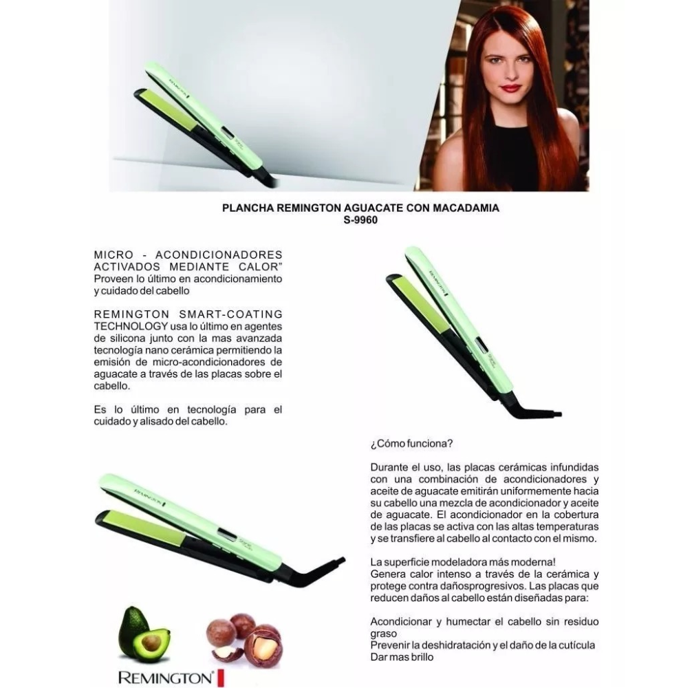 Plancha De Pelo Profesional Remington Aguacate S9960 Original