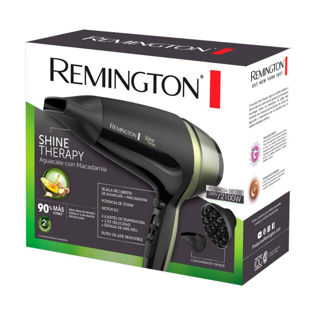 Secador De Pelo Remington Original Shine Therapy D13A